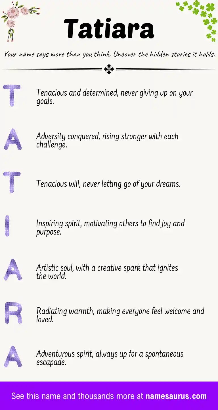 Acrostic poem about Tatiara.
