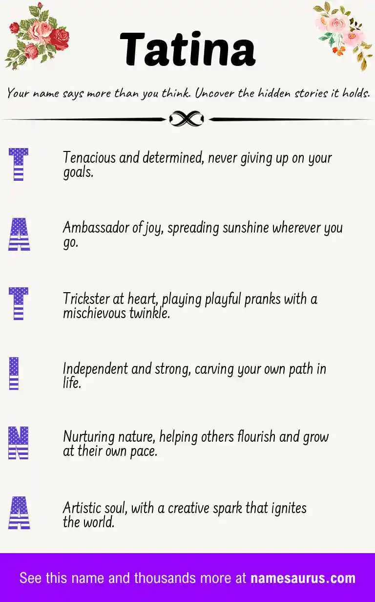 Acrostic poem about Tatina.