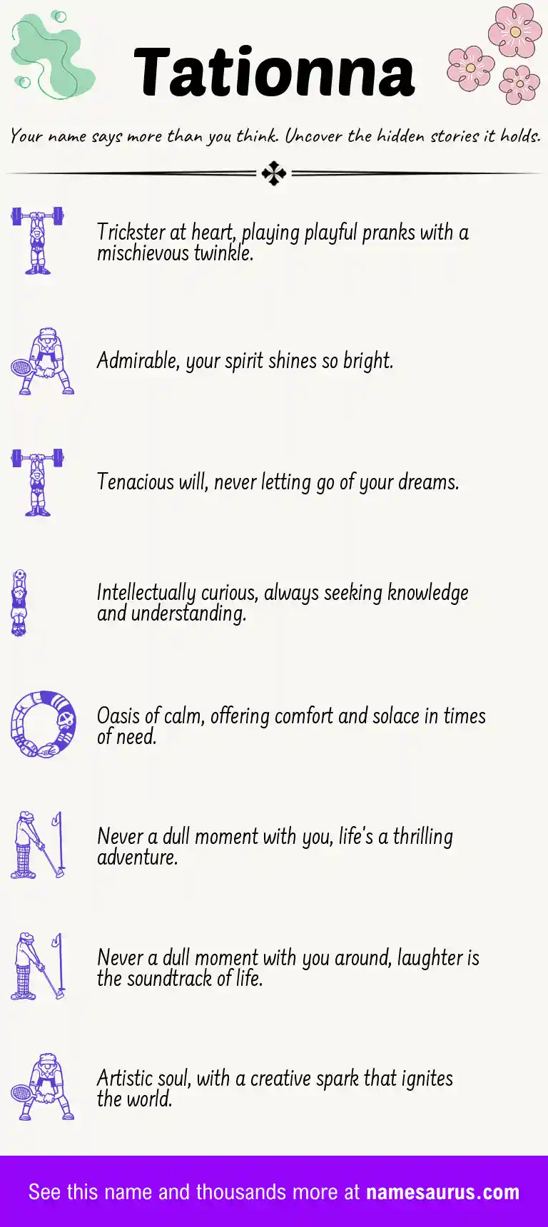 Acrostic poem about Tationna.