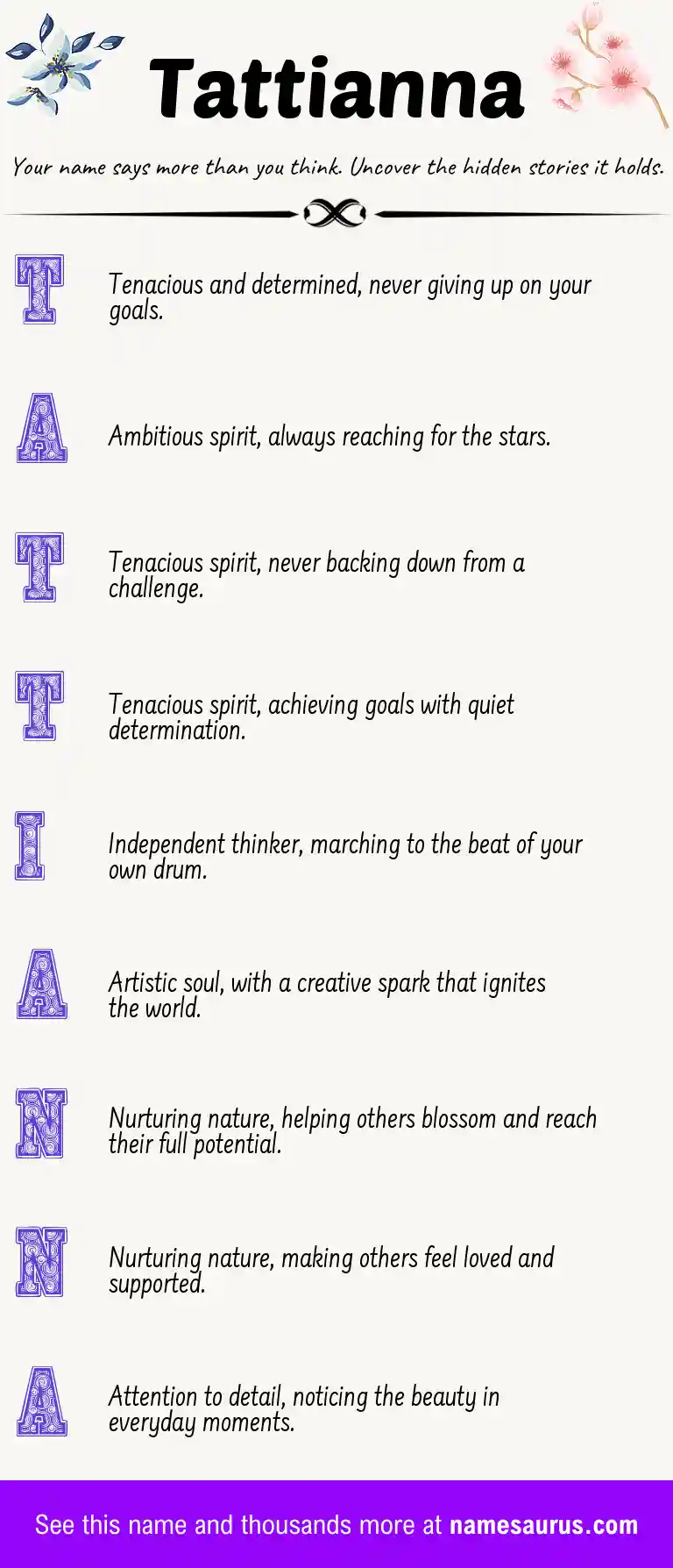 Acrostic poem about Tattianna.