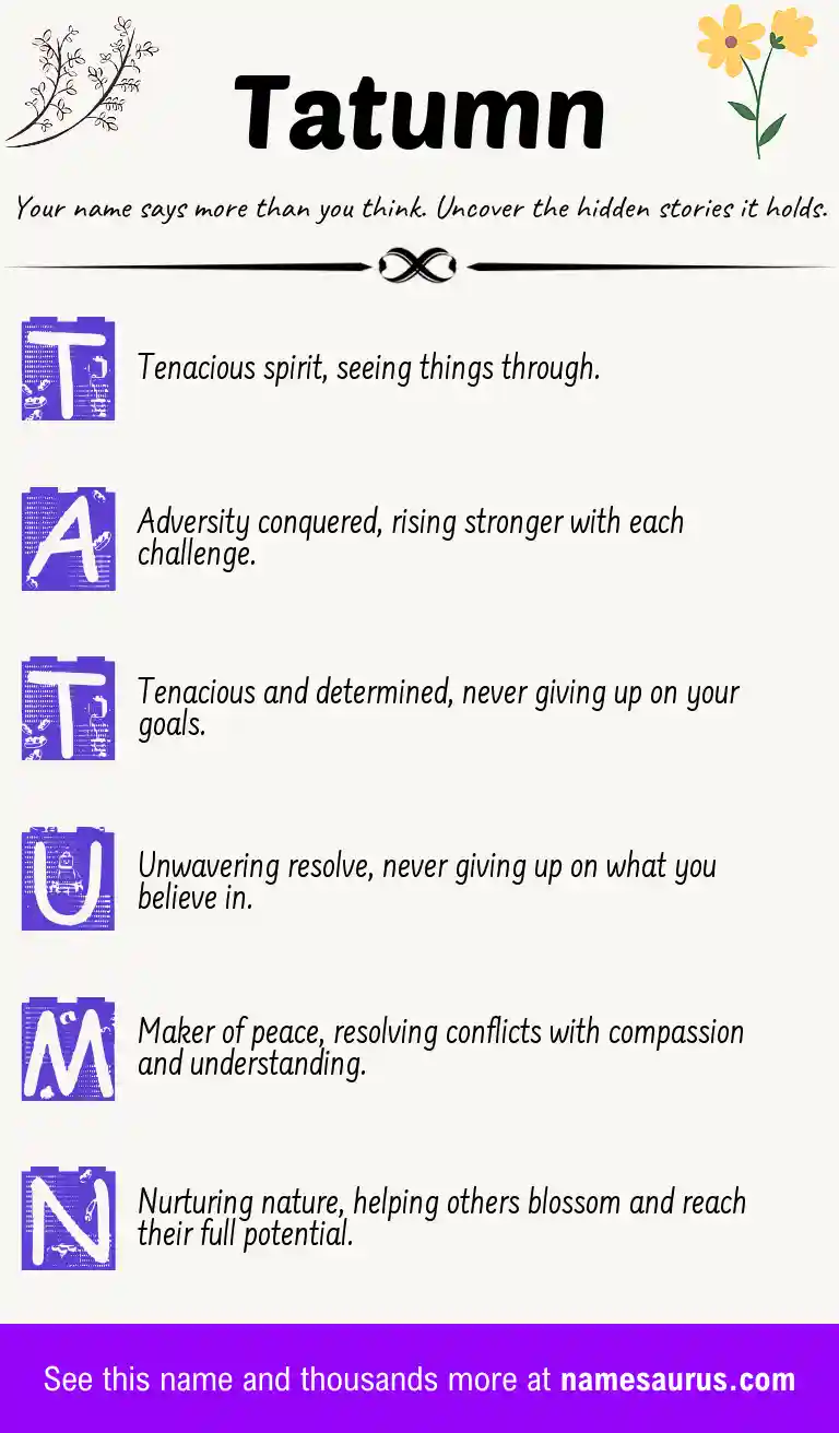 Acrostic poem about Tatumn.