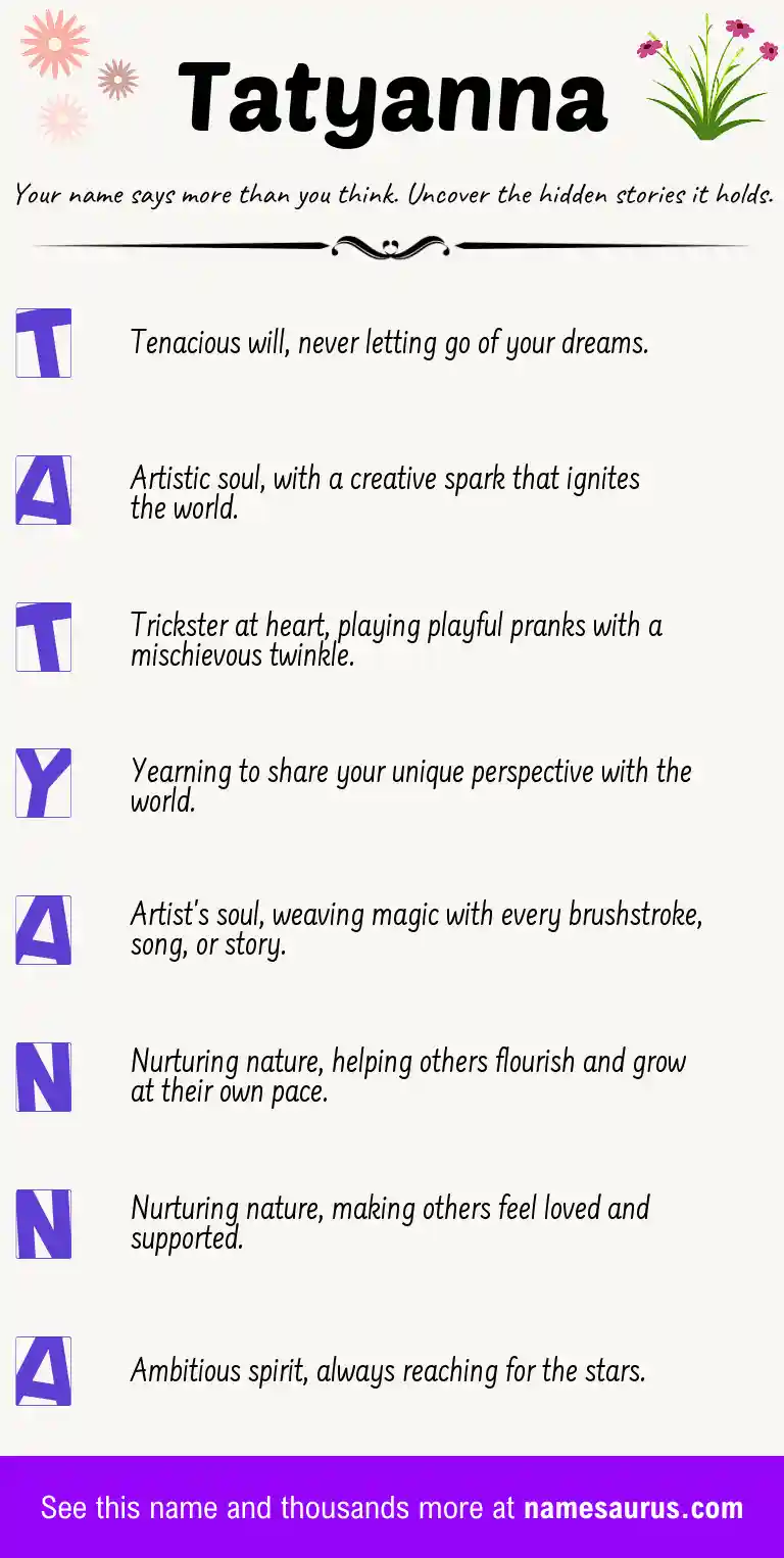 Acrostic poem about Tatyanna.