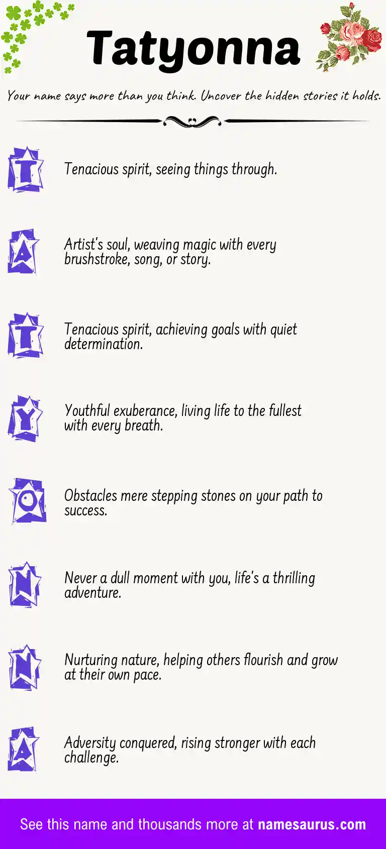 Acrostic poem about Tatyonna.