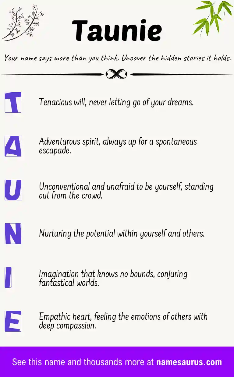 Acrostic poem about Taunie.