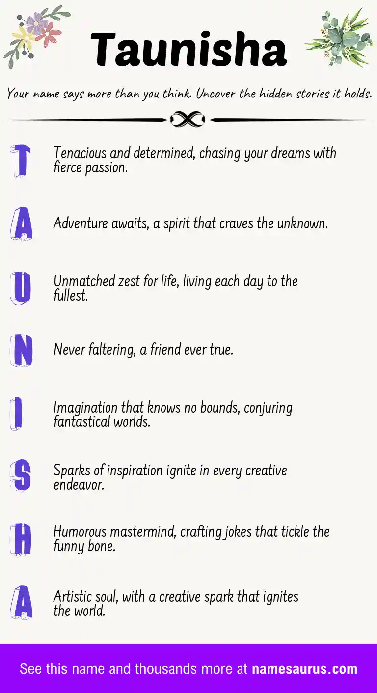 Acrostic poem about Taunisha.