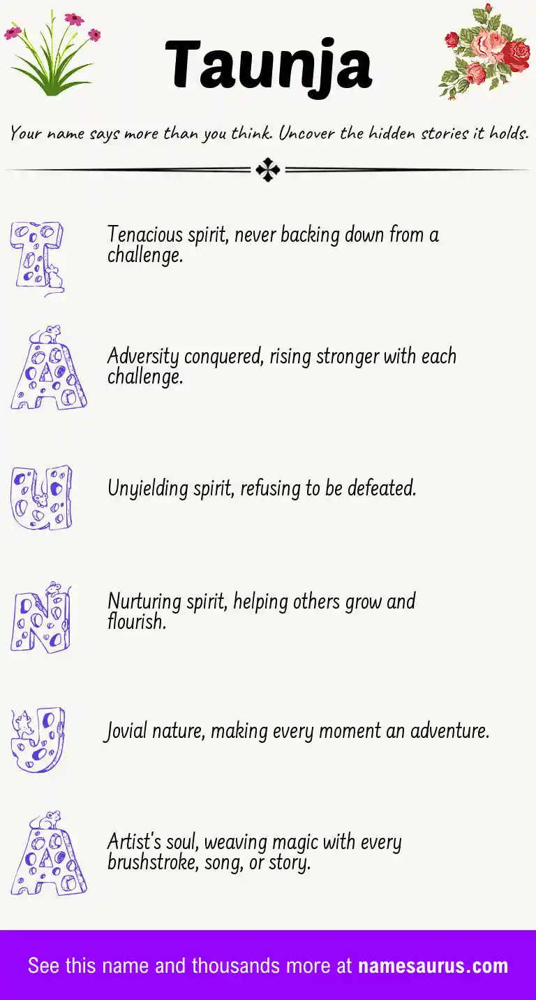 Acrostic poem about Taunja.