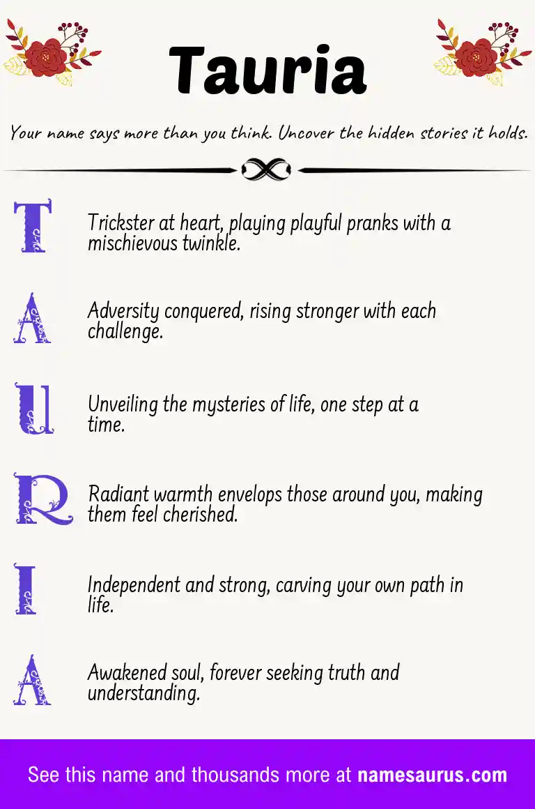 Acrostic poem about Tauria.