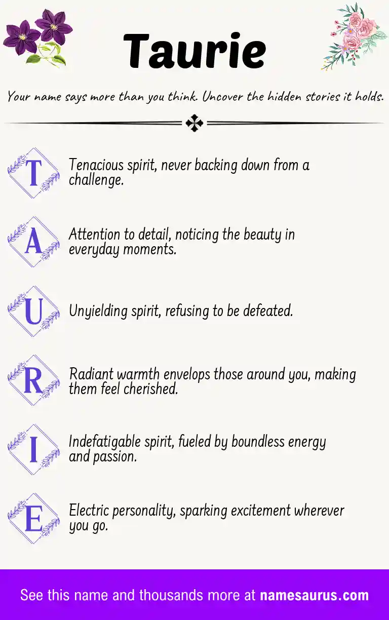 Acrostic poem about Taurie.