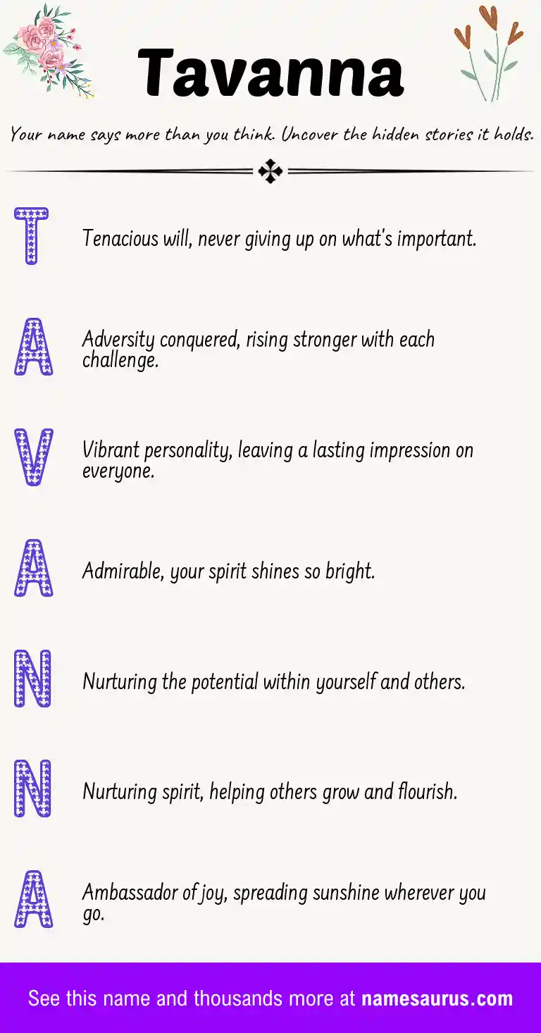 Acrostic poem about Tavanna.