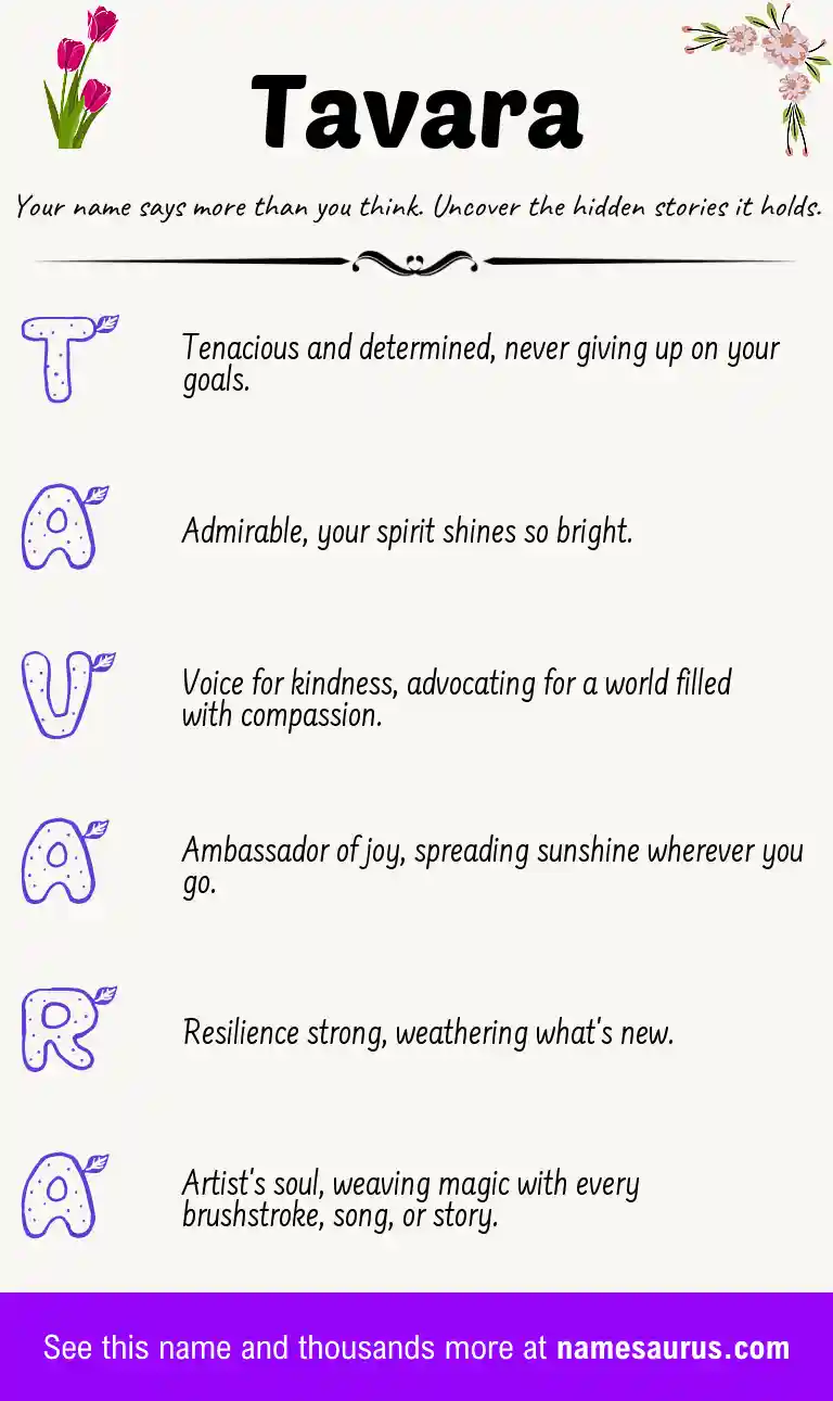 Acrostic poem about Tavara.