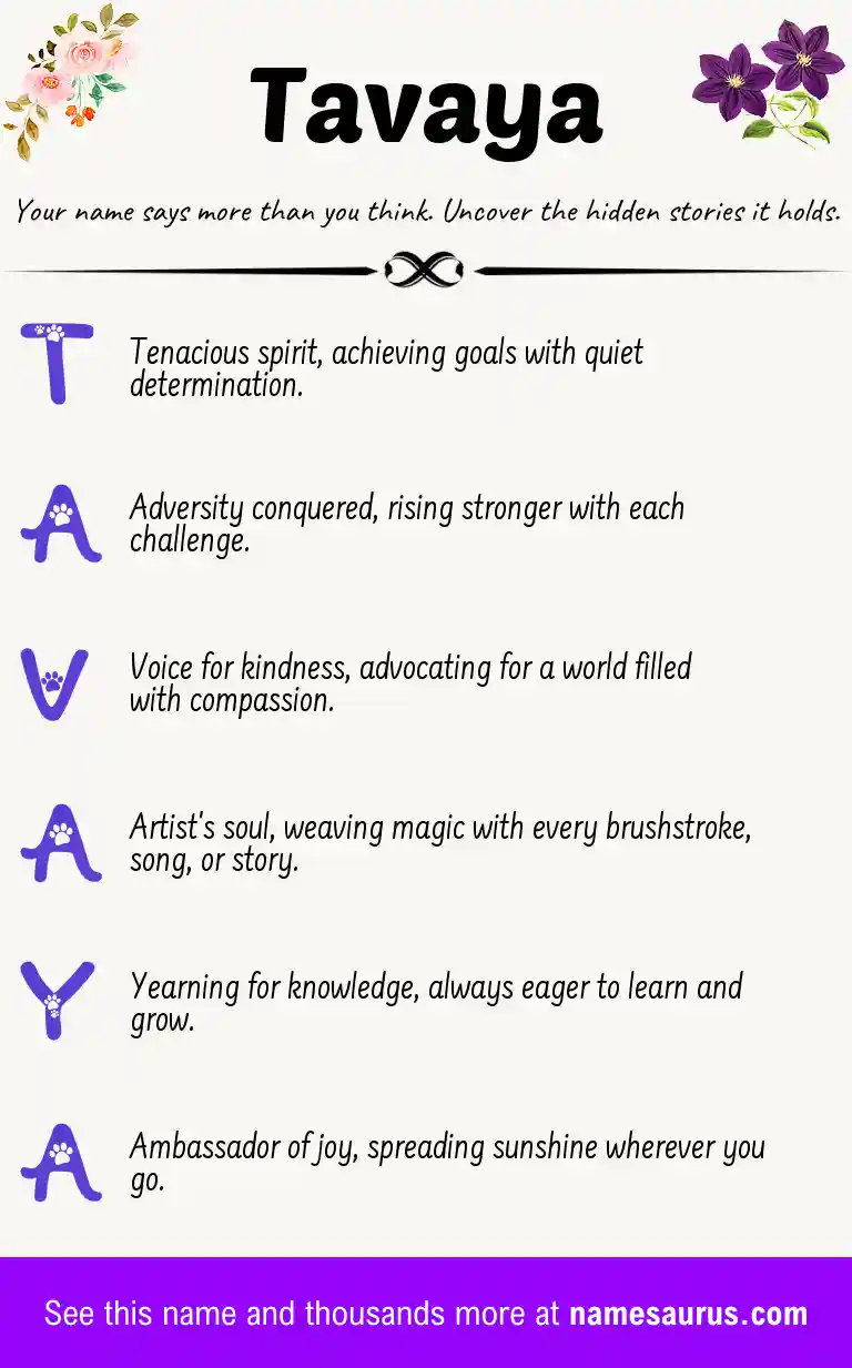 Acrostic poem about Tavaya.
