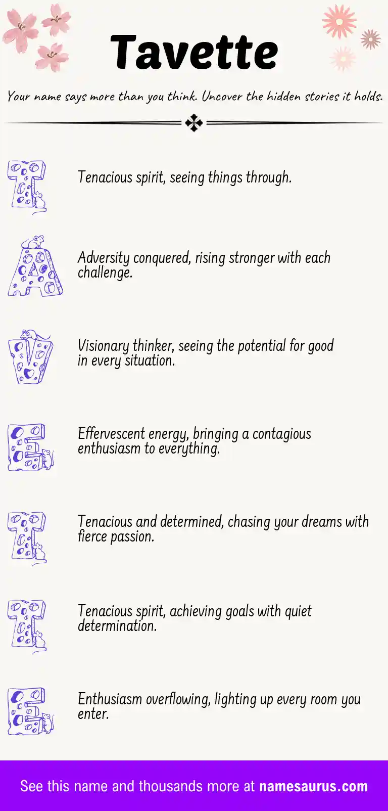 Acrostic poem about Tavette.
