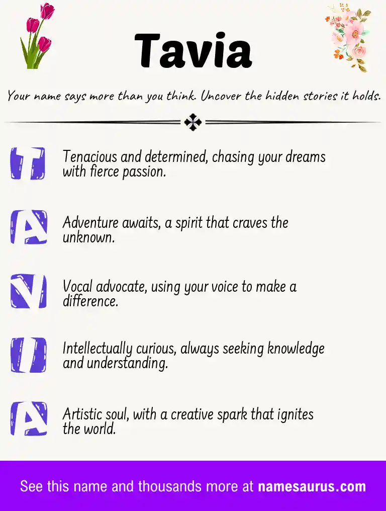 Acrostic poem about Tavia.