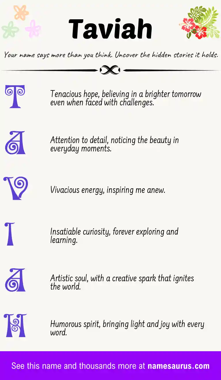 Acrostic poem about Taviah.