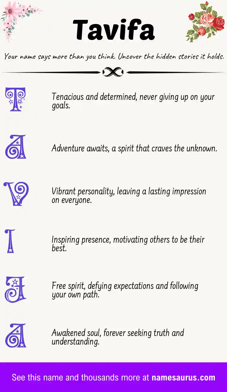 Acrostic poem about Tavifa.