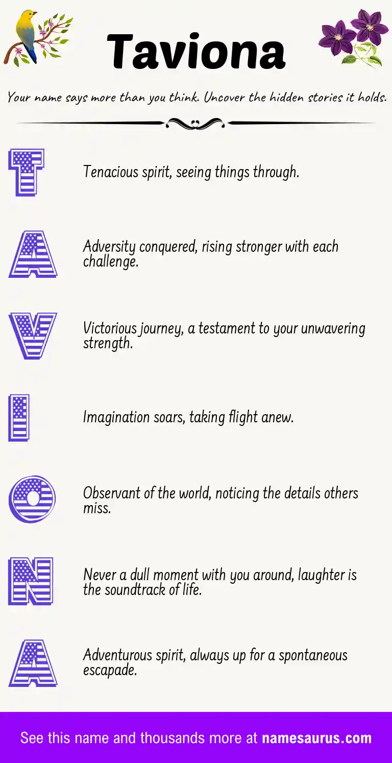 Acrostic poem about Taviona.