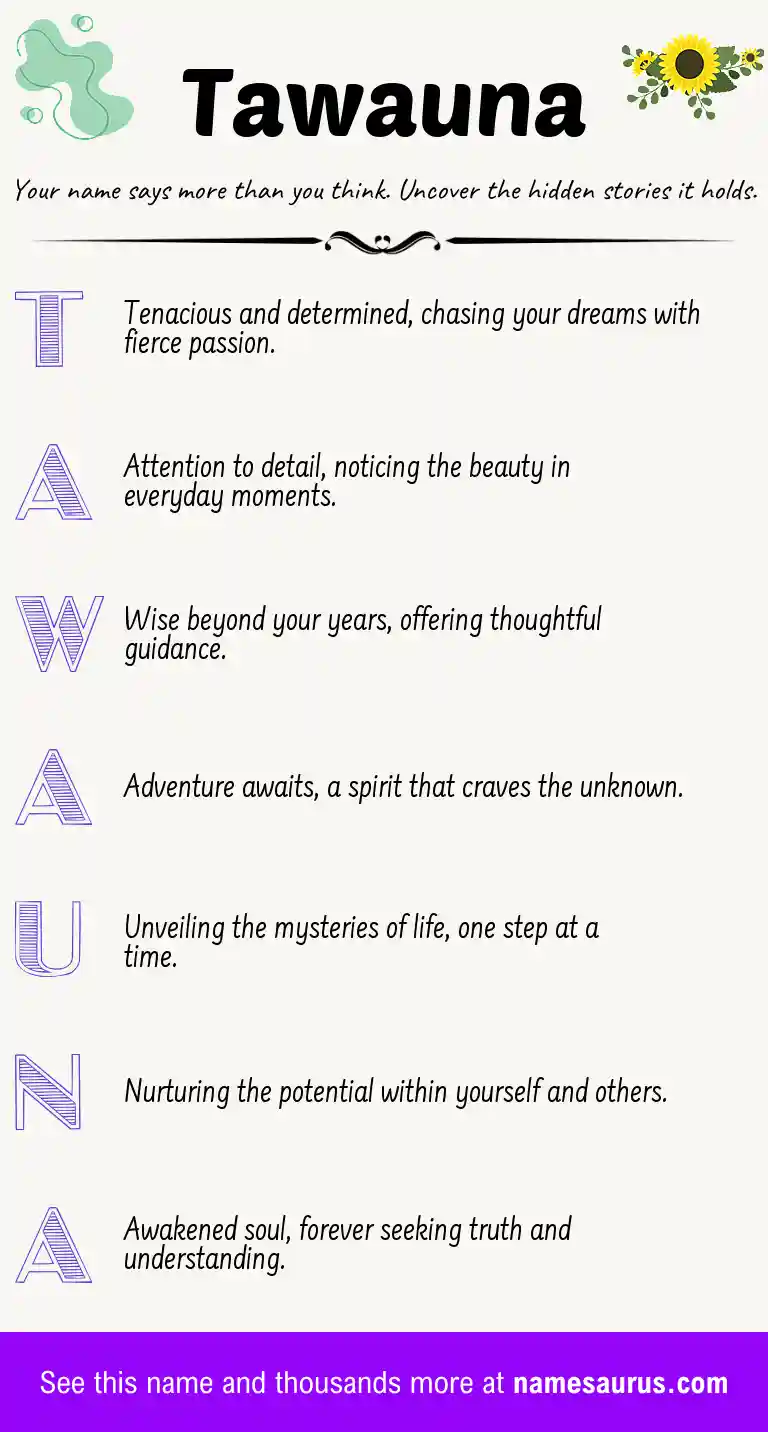 Acrostic poem about Tawauna.