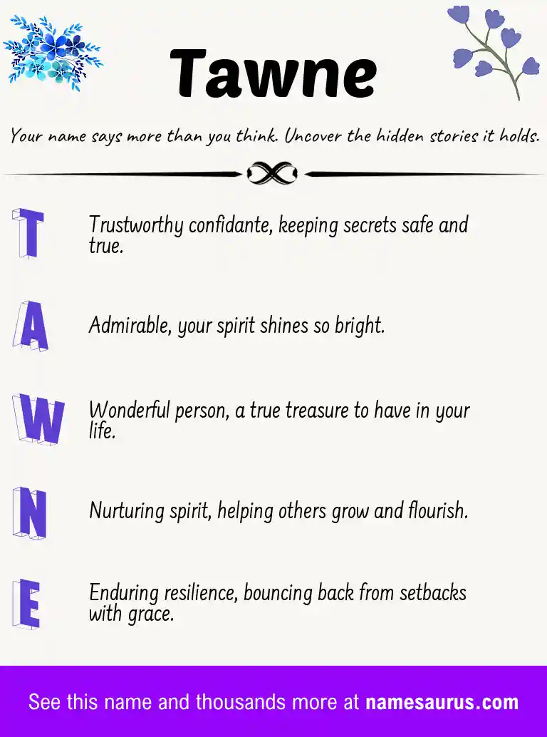 Acrostic poem about Tawne.