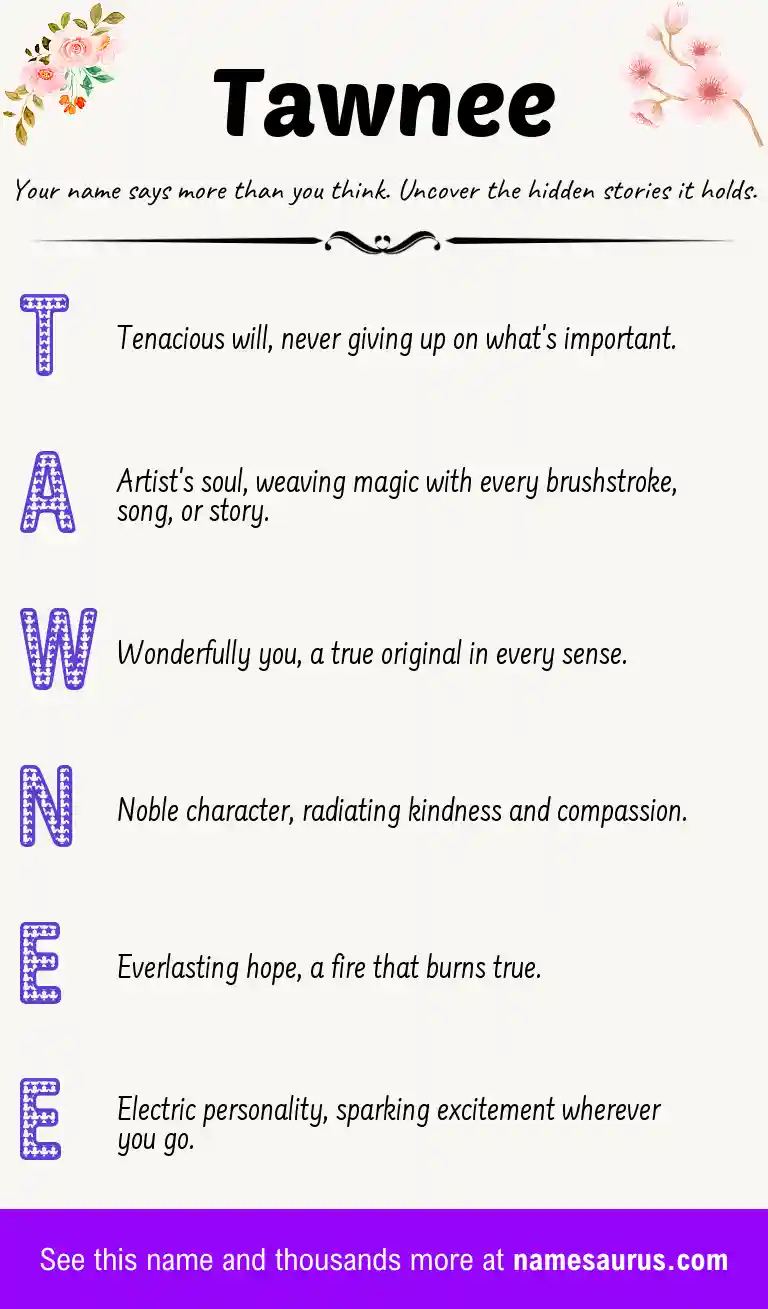 Acrostic poem about Tawnee.