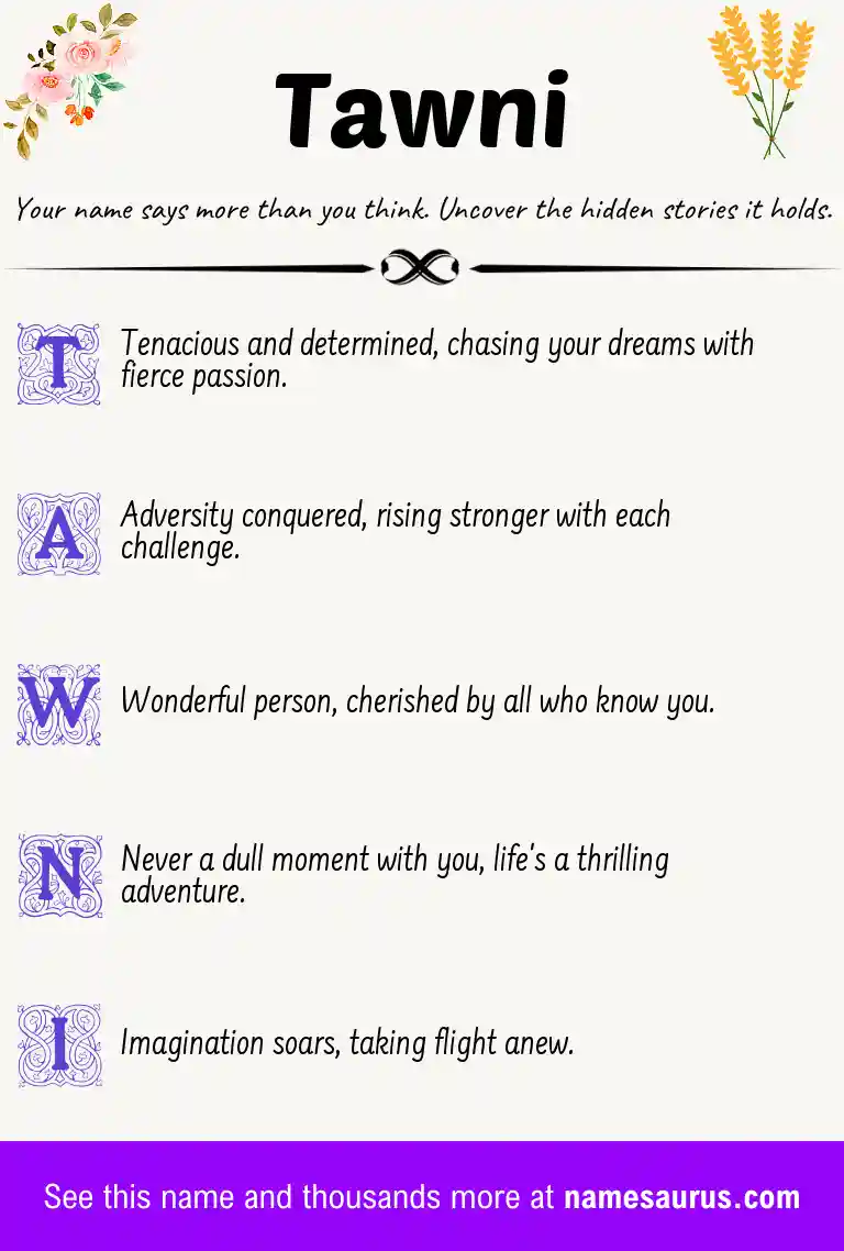 Acrostic poem about Tawni.