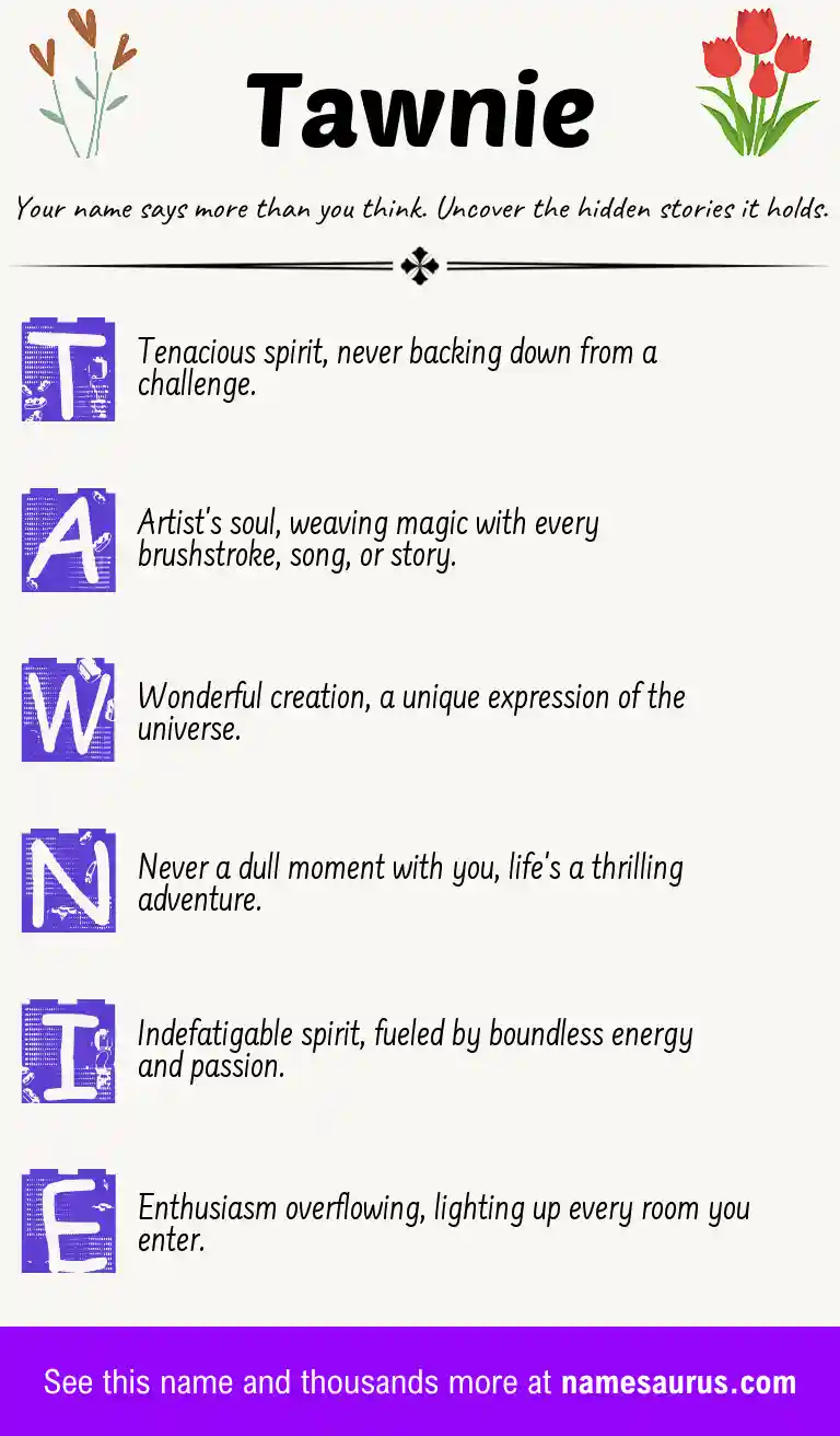 Acrostic poem about Tawnie.