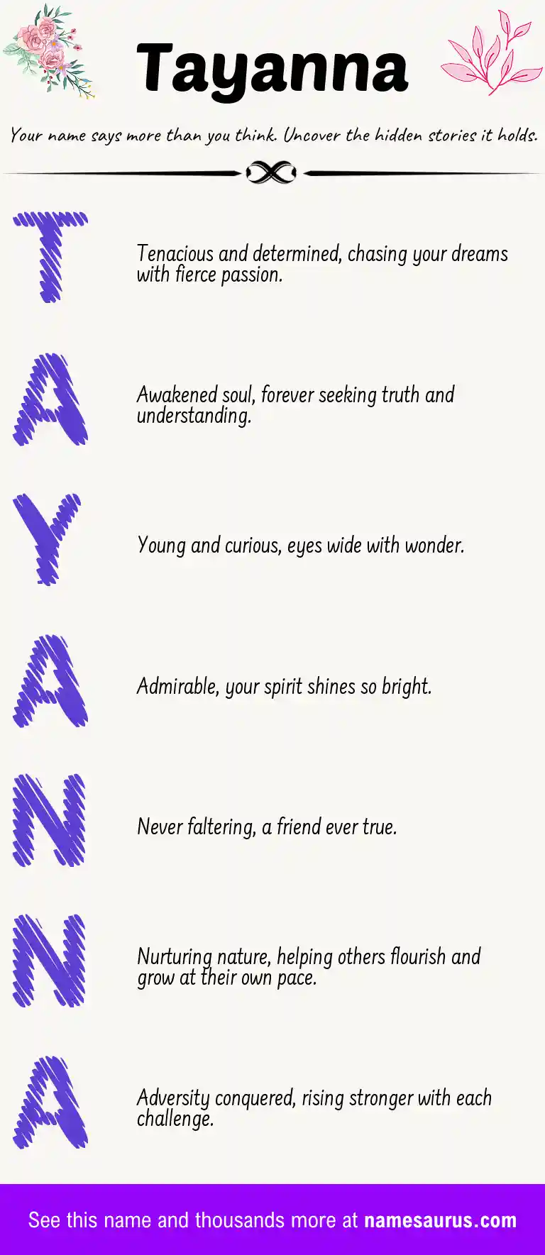 Acrostic poem about Tayanna.