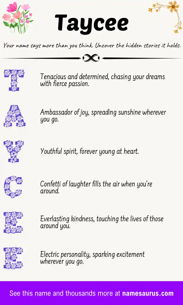 Acrostic poem about Taycee.