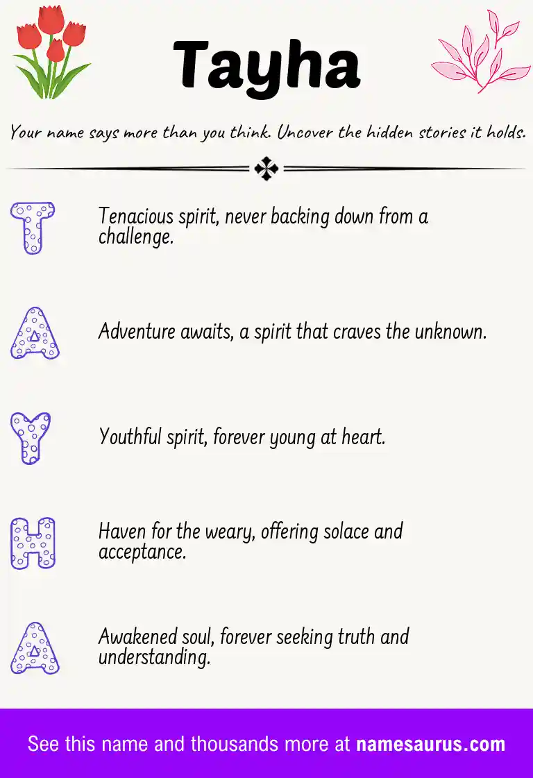 Acrostic poem about Tayha.