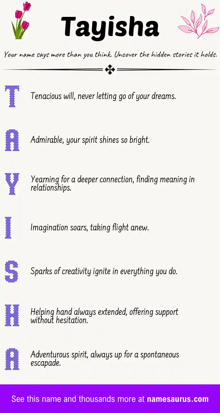 Acrostic poem about Tayisha.