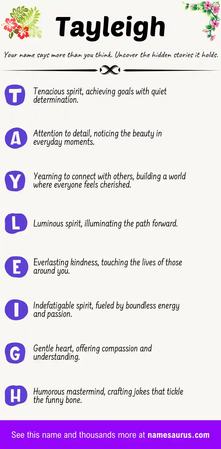 Acrostic poem about Tayleigh.