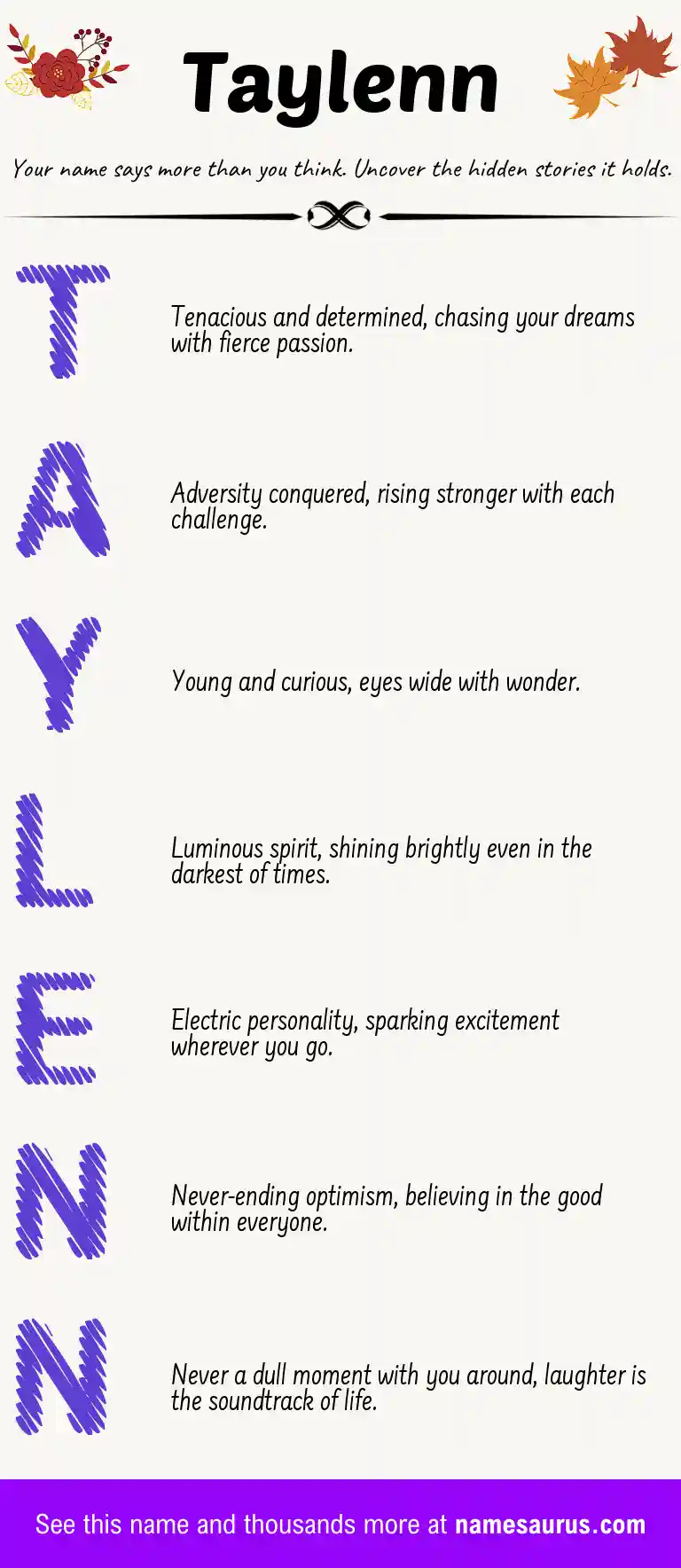 Acrostic poem about Taylenn.