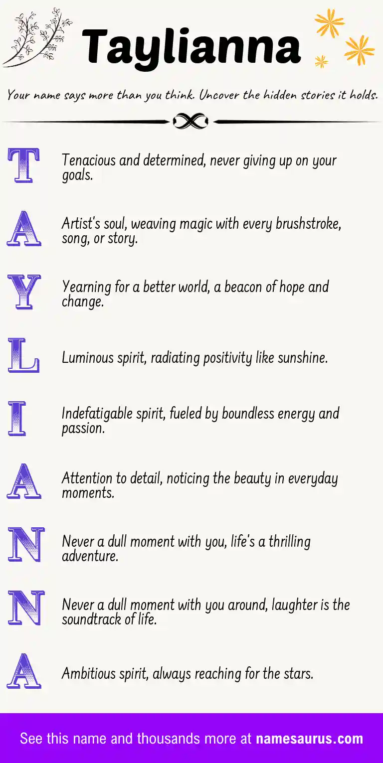 Acrostic poem about Taylianna.