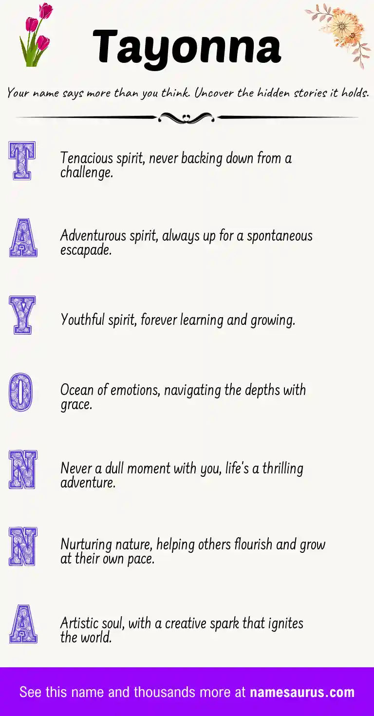 Acrostic poem about Tayonna.