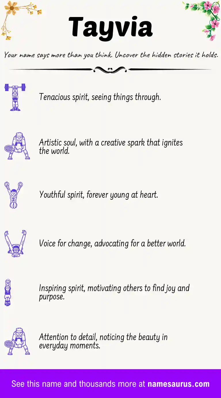 Acrostic poem about Tayvia.