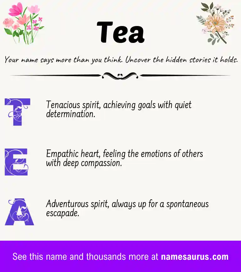Acrostic poem about Tea.