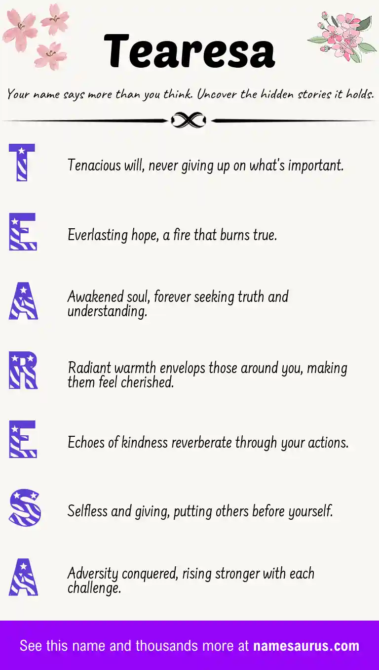 Acrostic poem about Tearesa.