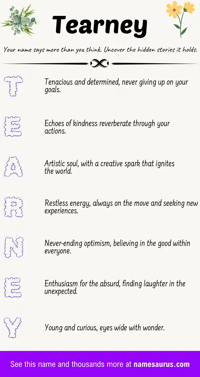Acrostic poem about Tearney.