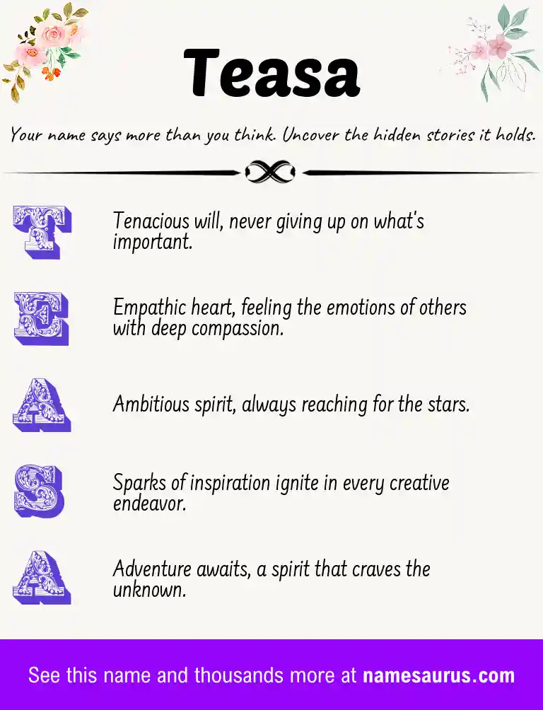 Acrostic poem about Teasa.