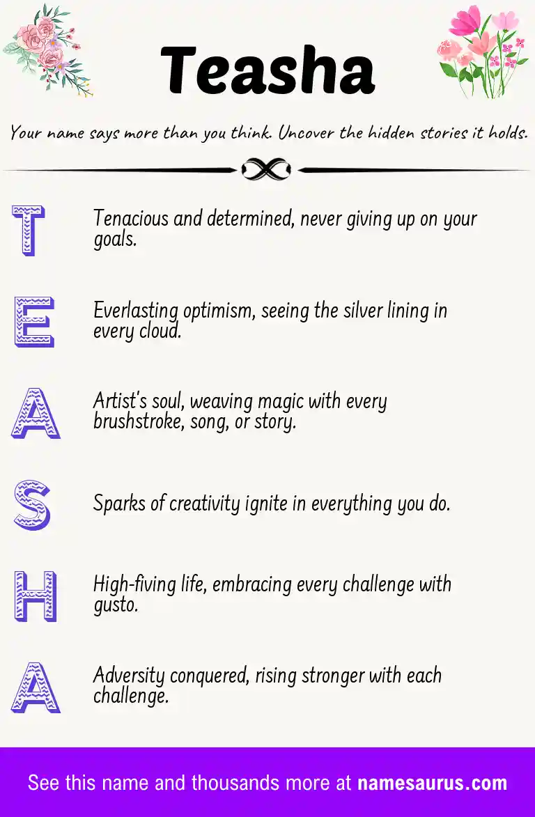 Acrostic poem about Teasha.