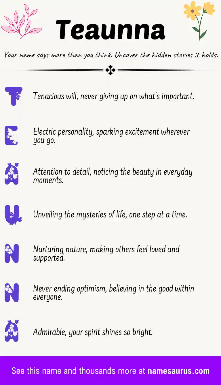 Acrostic poem about Teaunna.