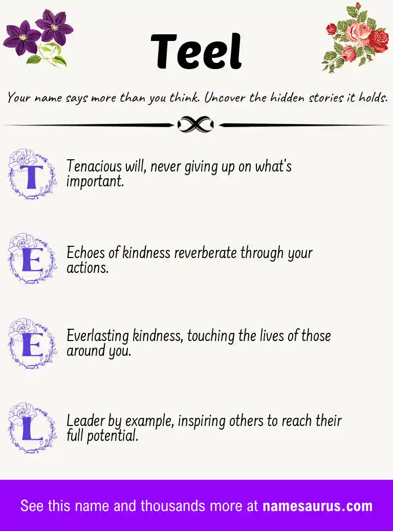 Acrostic poem about Teel.