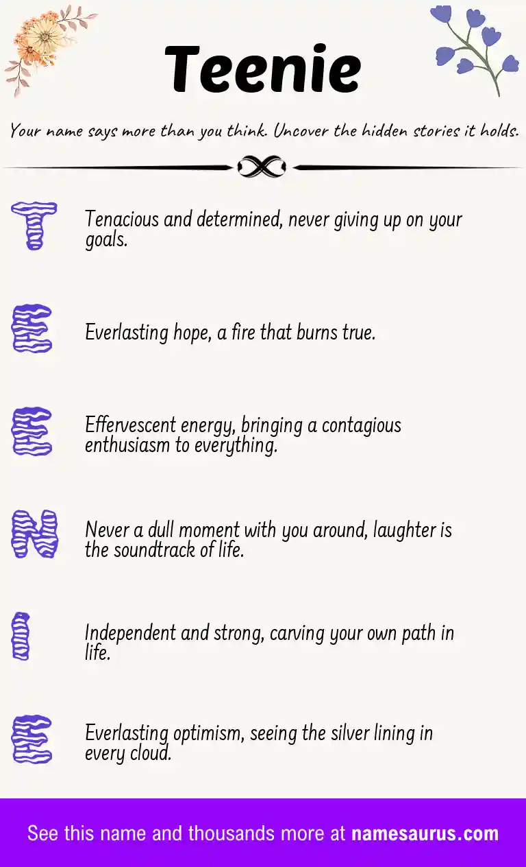 Acrostic poem about Teenie.