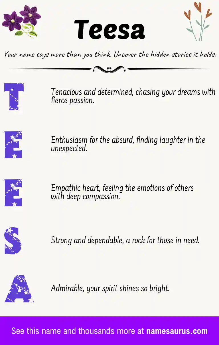 Acrostic poem about Teesa.