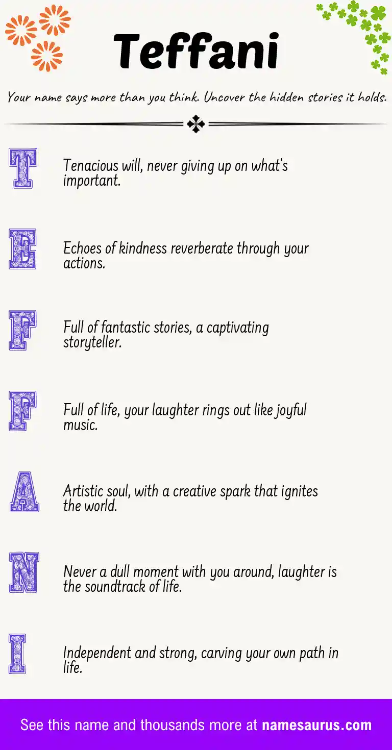 Acrostic poem about Teffani.