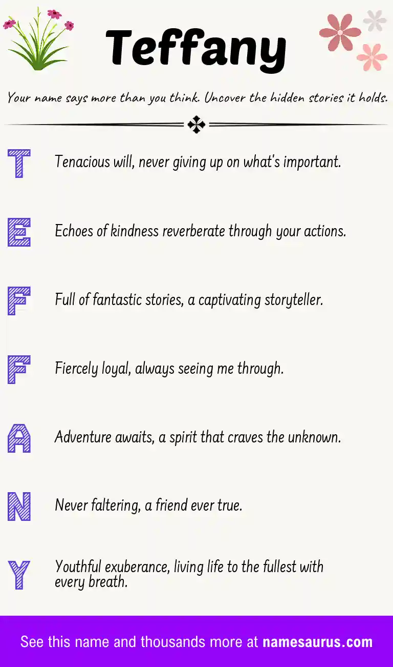Acrostic poem about Teffany.