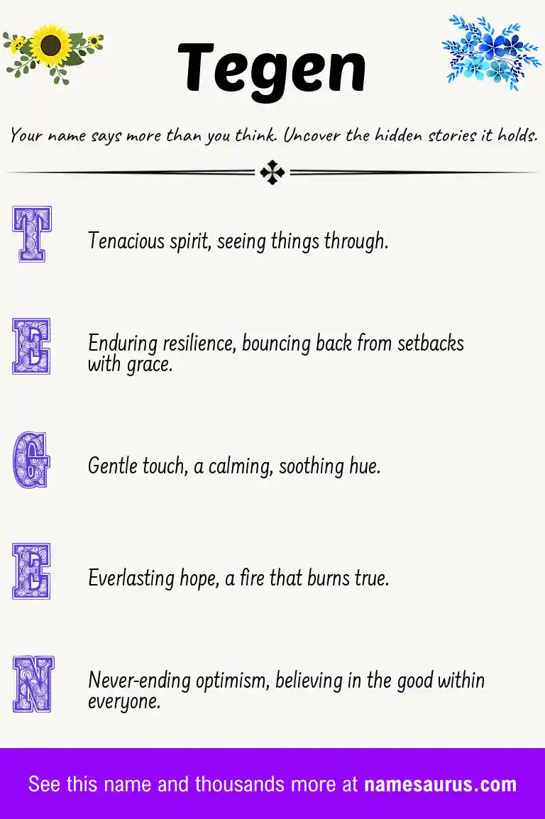 Acrostic poem about Tegen.