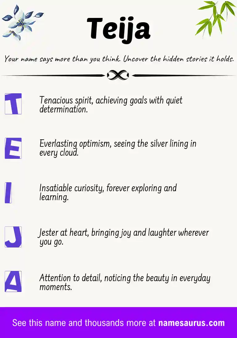 Acrostic poem about Teija.