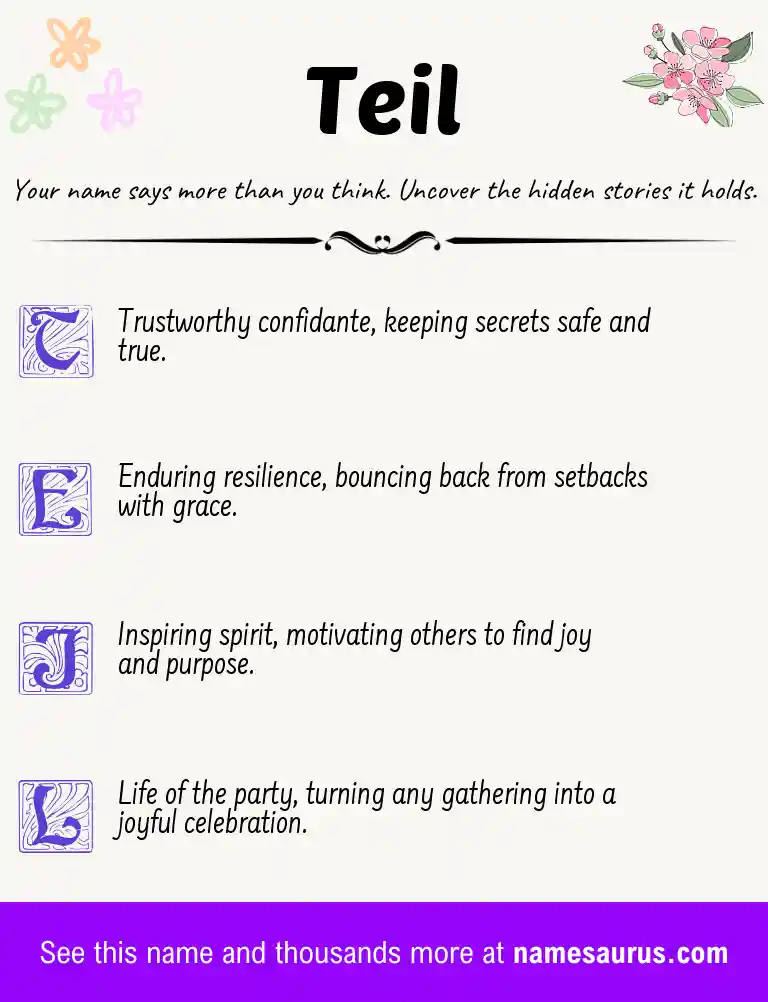 Acrostic poem about Teil.