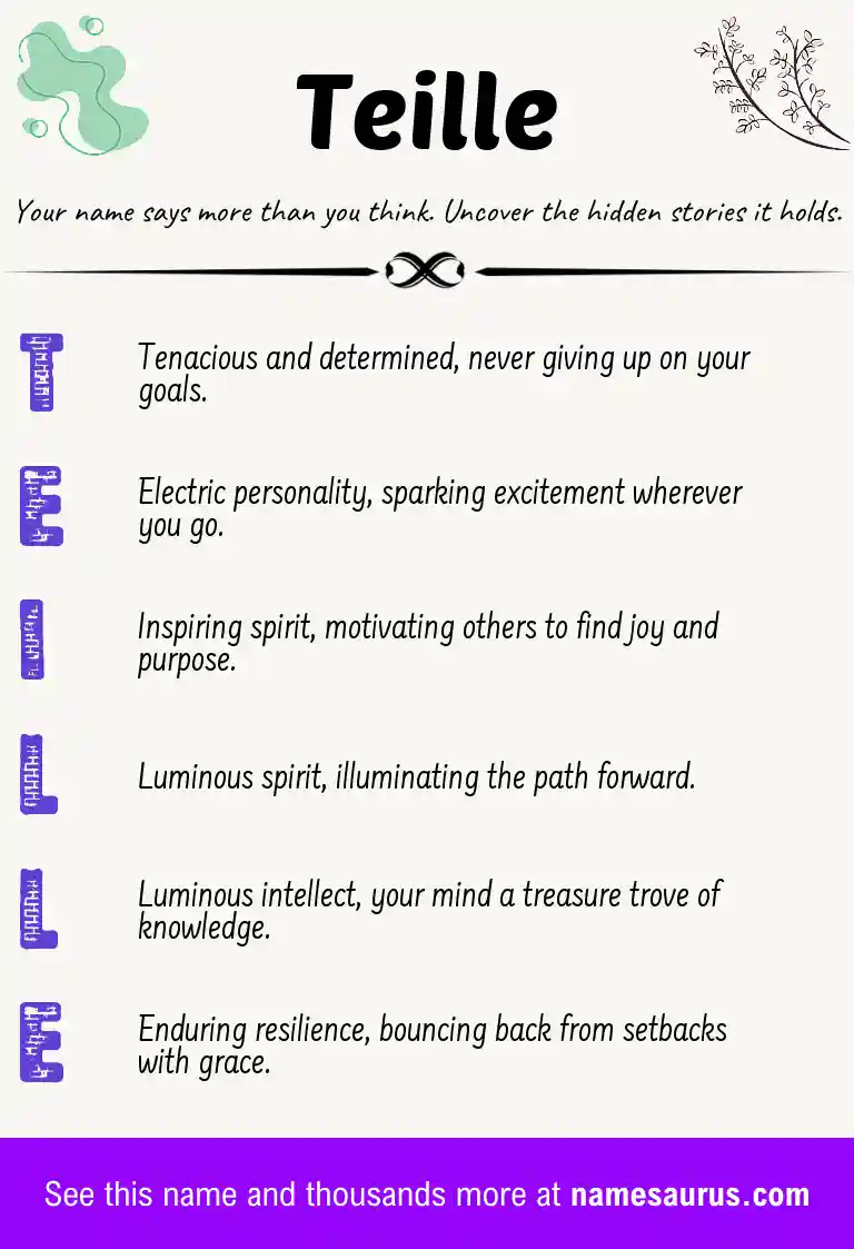 Acrostic poem about Teille.