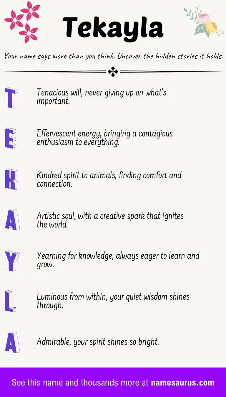 Acrostic poem about Tekayla.